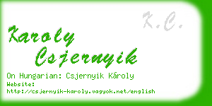 karoly csjernyik business card